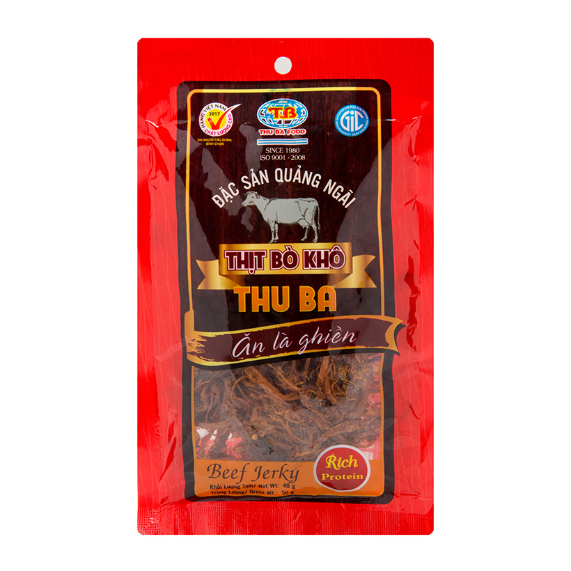 Combo 10 Gói Bò Khô Thu Ba (50g) - Tặng 1 Gói Bò Khô Thu Ba 35g