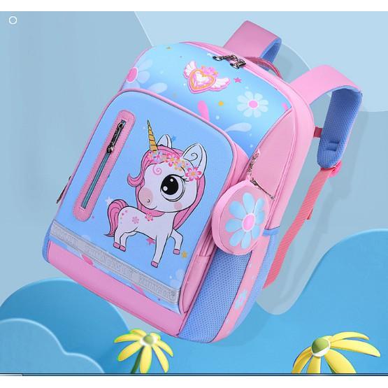 Balo chống gù tiểu học Disney Pony xanh+Balo kèm hộp bút