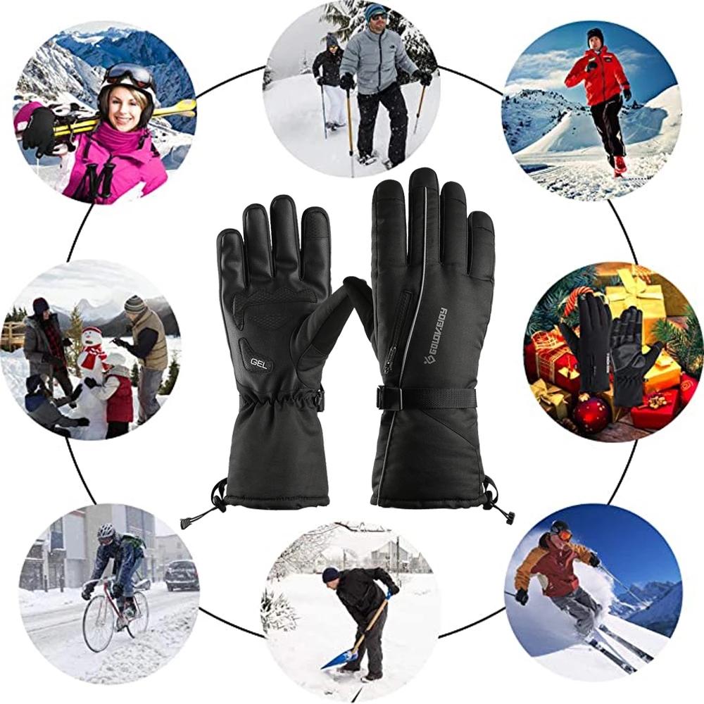 NEWBOLER 100% Chống Nước Găng Tay Xe Đạp Mùa Đông Nam Thể Thao Full Ngón Tay Nhiệt Xe Đạp Xe Máy Xe MTB Xe Đạp Đường Bộ Găng Tay