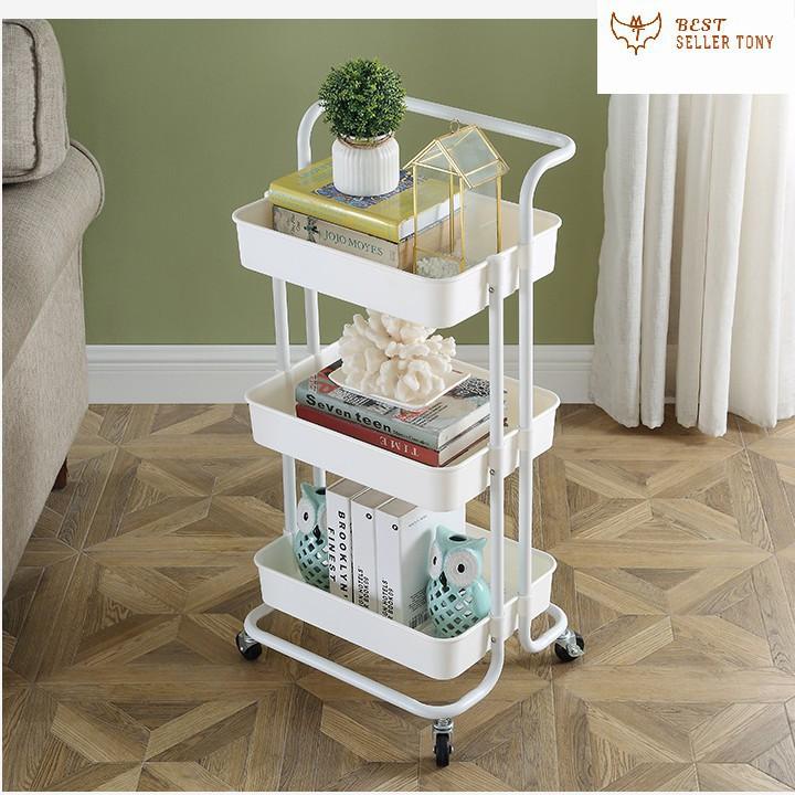Kệ đựng đồ 3 tầng cho Salon có bánh xe USA