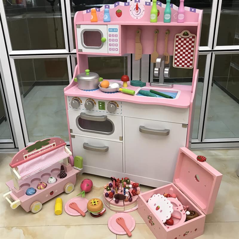 Bếp Pink Priness Kitchen gỗ cho bé