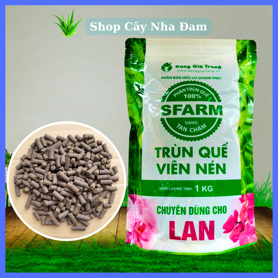 Phân Trùn Quế Viên Nén Tan Chậm Cho Hoa Lan, Hoa Hồng, Mai Vàng, Cây Cảnh, Rau Màu, Cây Ăn Trái, Bon Sai (1Kg)