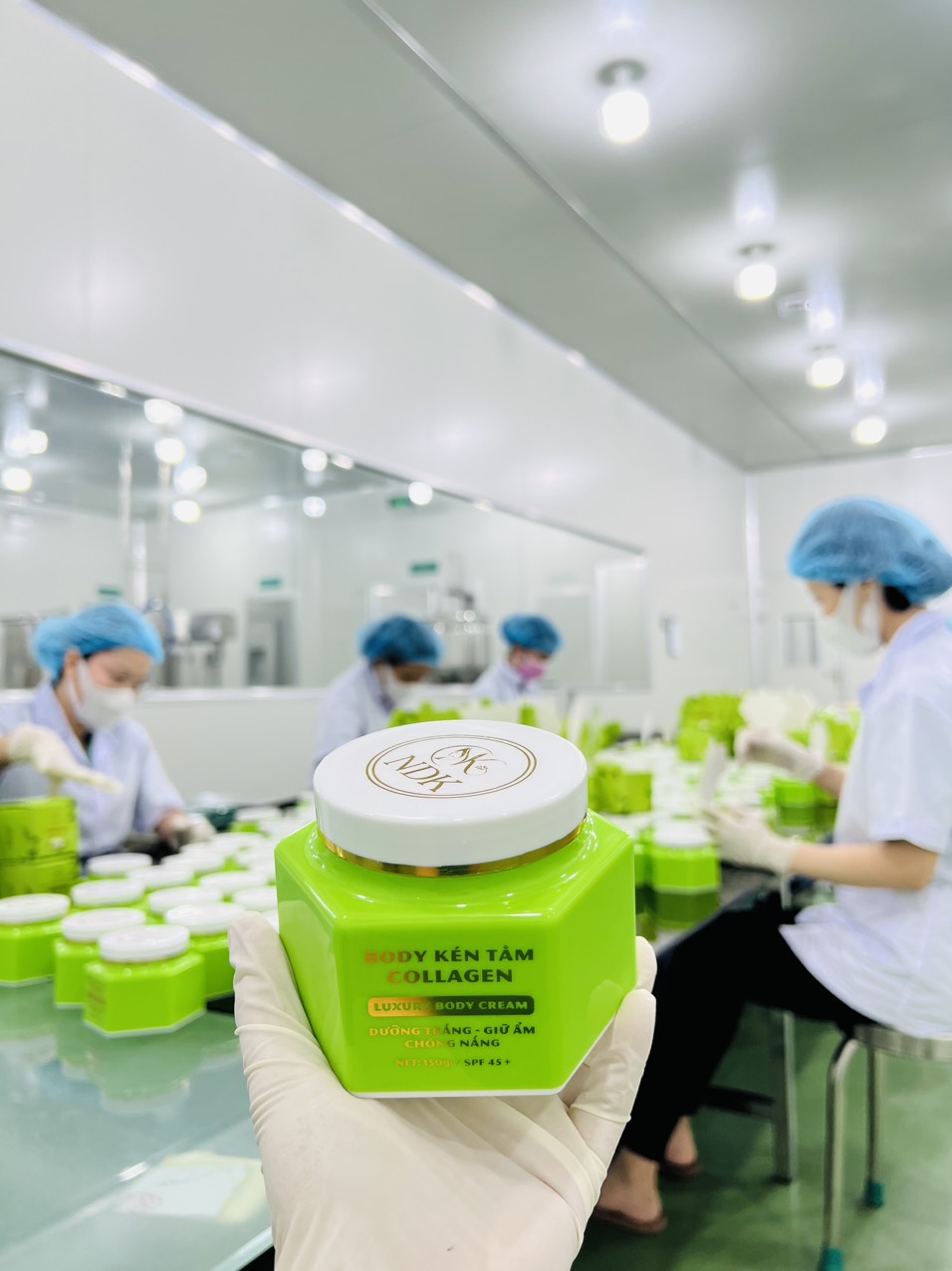 Combo 2 Kem Body Kén Tằm Collagen NDK Dưỡng Trắng Da Làm mịn Chống Nắng