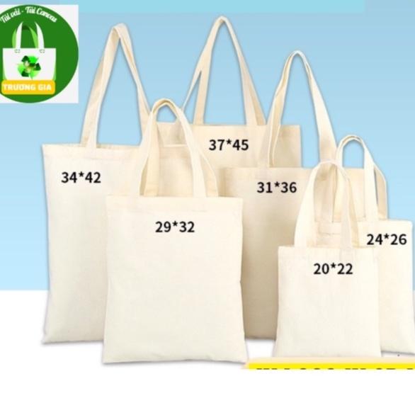 Túi vải Canvas trơn Trương Gia không khóa kéo Kích thước Cao 33cmx Rộng 26cm