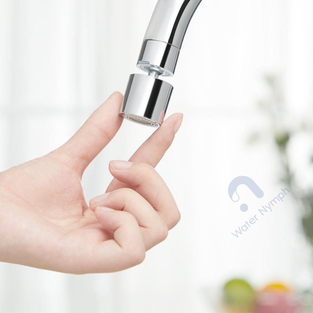 Đầu nối vòi nước rửa chén, rửa mặt tăng áp, xoay 360 độ Waternymph N23, tạo bọt, chống bắn hai chế độ phun tiện ích (tặng bộ ren 6 món)