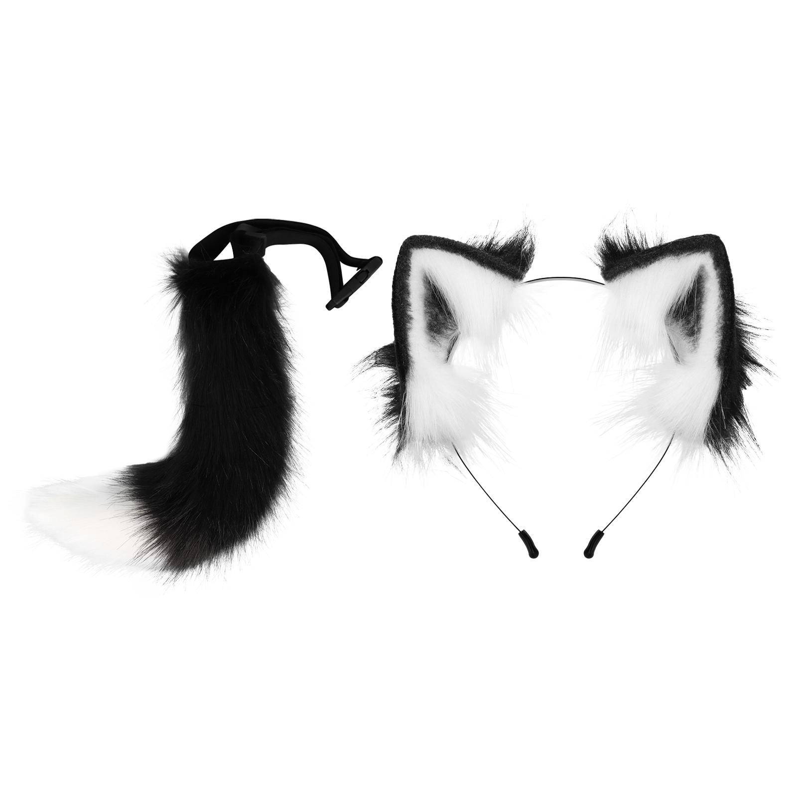 Ears and Tail Headdress Costume Accessories Lolita Cosplay Cat Ear Faux Gifts Ears Hair Clip Hair Hoop for Dance Performance Prom Kids