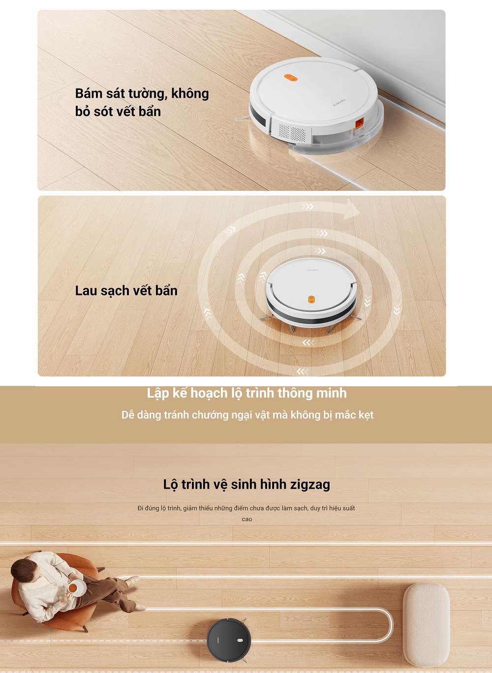 Robot hút bụi lau nhà Xiaomi Robot Vacuum E5 - Hàng chính hãng