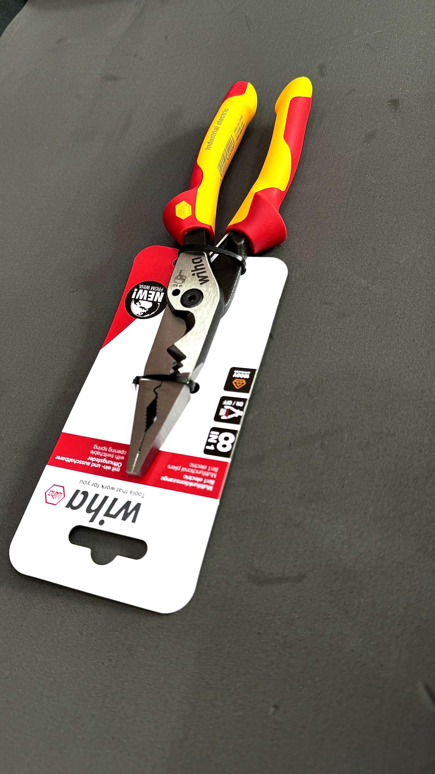Kìm Đa năng 8 trong 1 cách điện chuyên nghiệp Wiha 45490 (8 in 1, kèm bìa treo 45705)