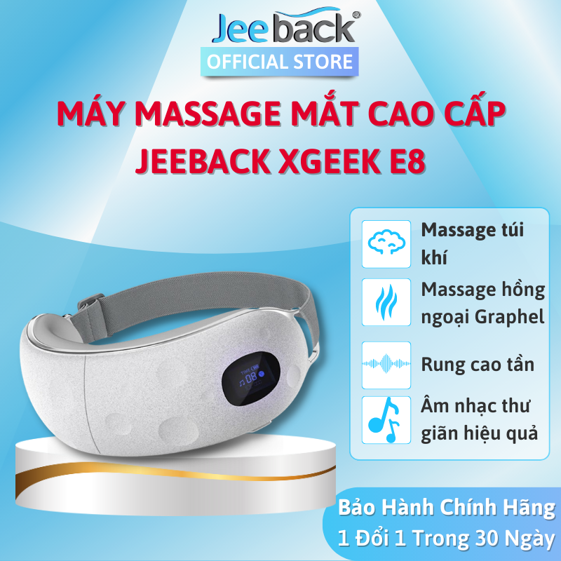 Máy Massage Mắt Jeeback XGEEK E8 massage rung khí nóng và nhiệt hồng ngoại làm dịu cơn đau đầu nhức mỏi mắt