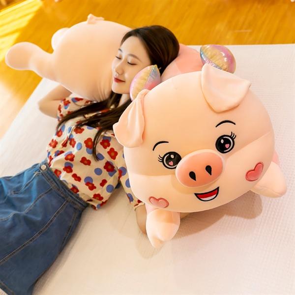 Gối ôm Heo má tim chất miniso mềm mịn - hàng xuất - đủ size - hình thực tế
