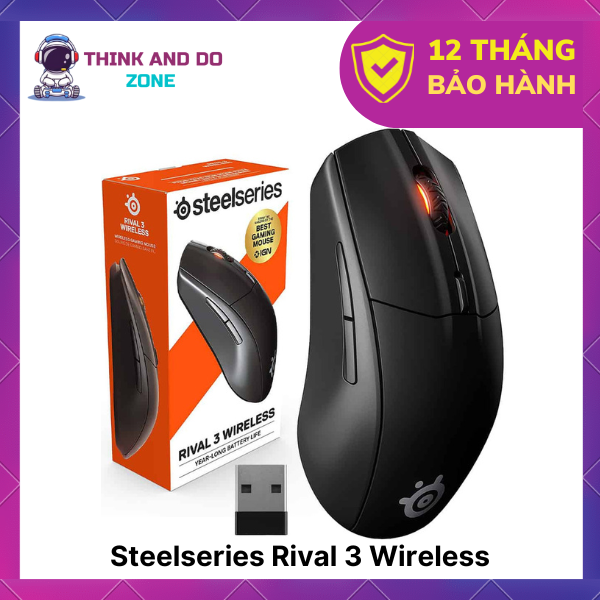 Chuột gaming không dây Steelseries Rival 3 Wireless - Hàng chính hãng