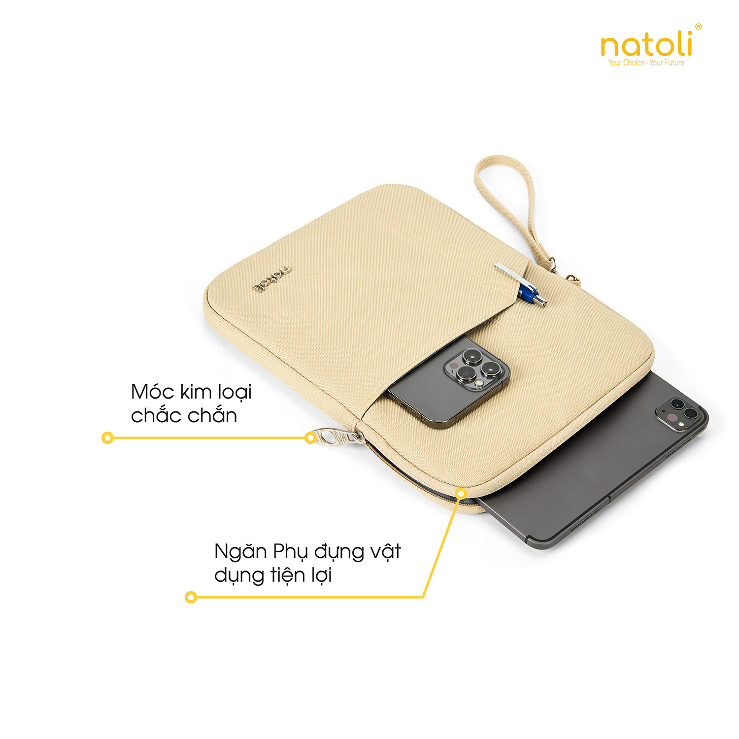 Túi chống sốc ipad, máy tính bảng NATOLI, đựng máy tính bảng chống sốc, kháng nước cao cấp BST Slim iPad Sleeve T67