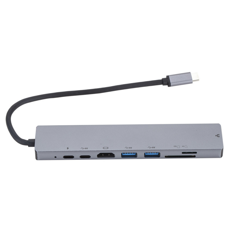 Hub Thunderbolt 3 ra 8 cổng HDMI/ Ethernet/ USB-C/ TF/ SD/ USB 3.0 cho Macbook, Dell XPS - UTH81160