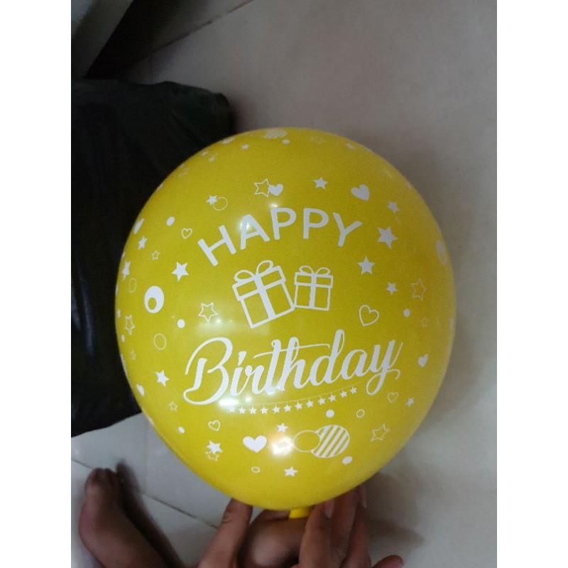 50 cái Bong Bóng in chữ HPBD Đủ Màu