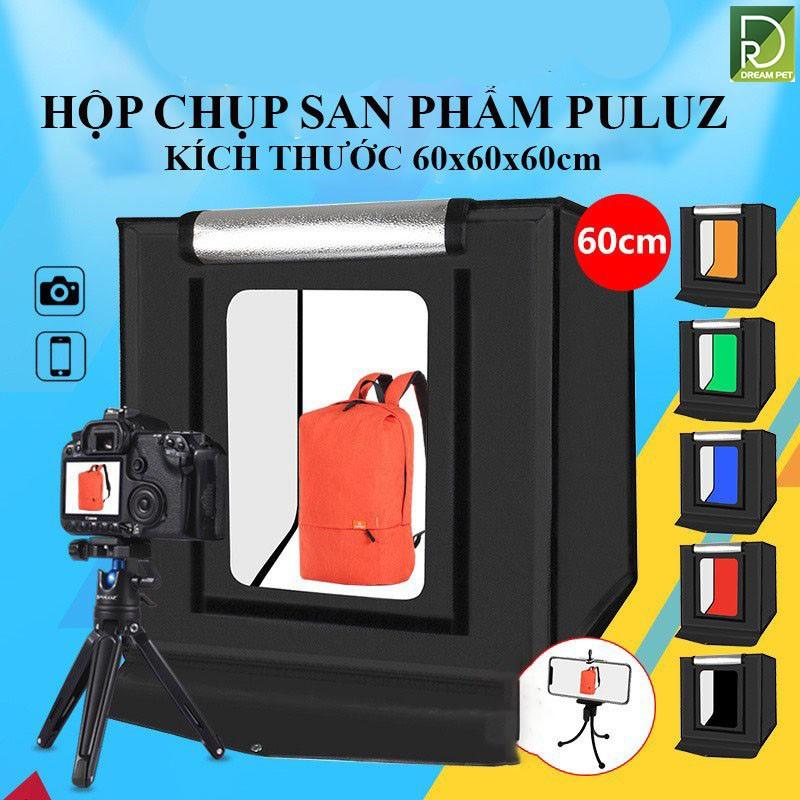 HỘP CHỤP SẢN PHẨM 60×60 CM TÍCH HỢP ĐÈN LED CAO CẤP SIÊU SÁNG + TẶNG KÈM 6 PHÔNG NỀN