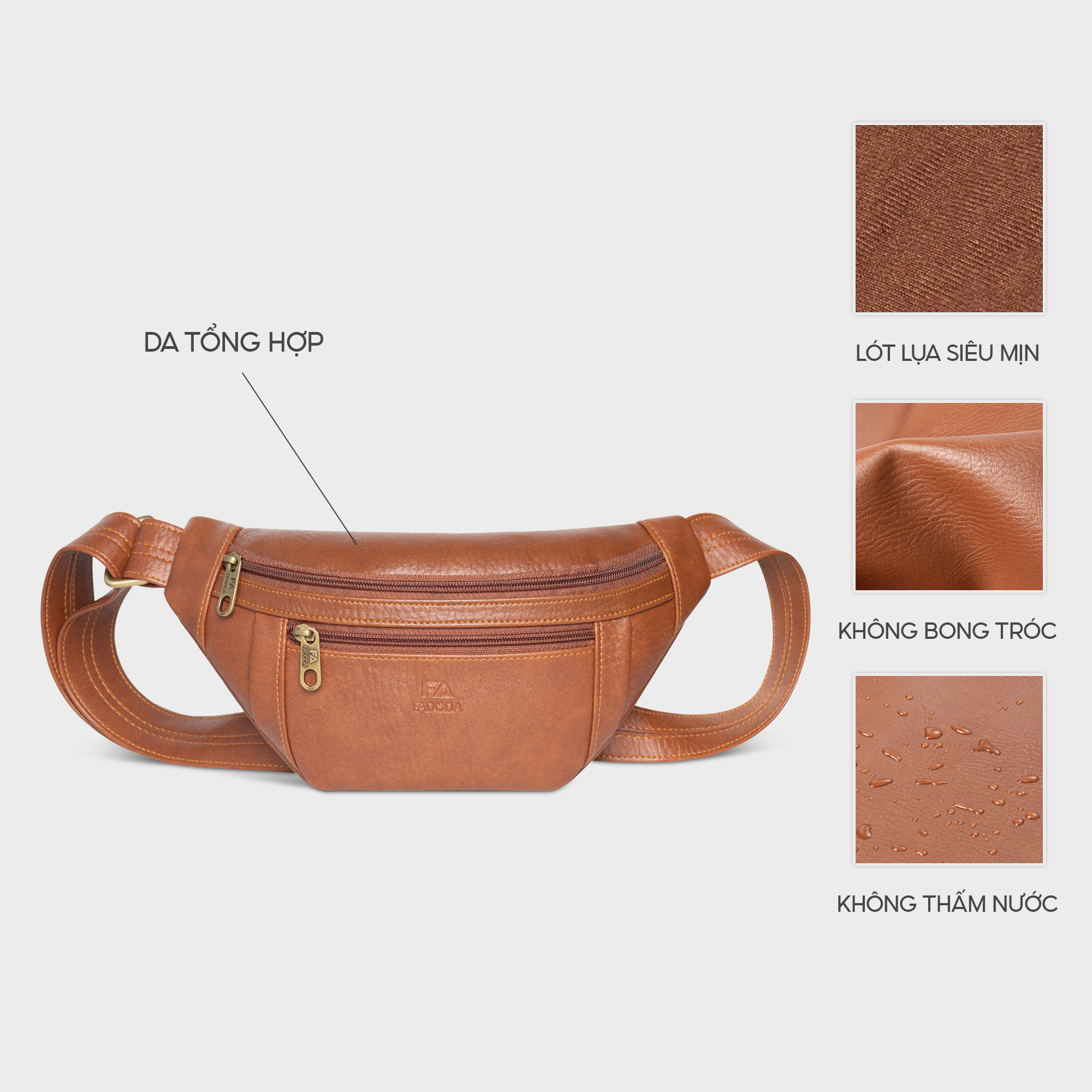 Túi đeo chéo bao tử thời trang unisex FADODA FDC8