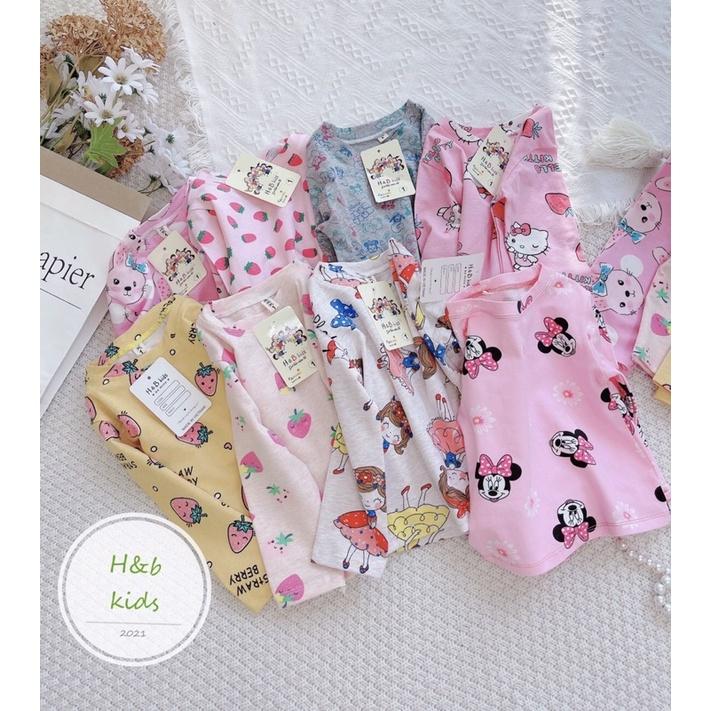 Bộ Cotton Dài Tay Cho Bé Gái 8-18kg Cực xinh