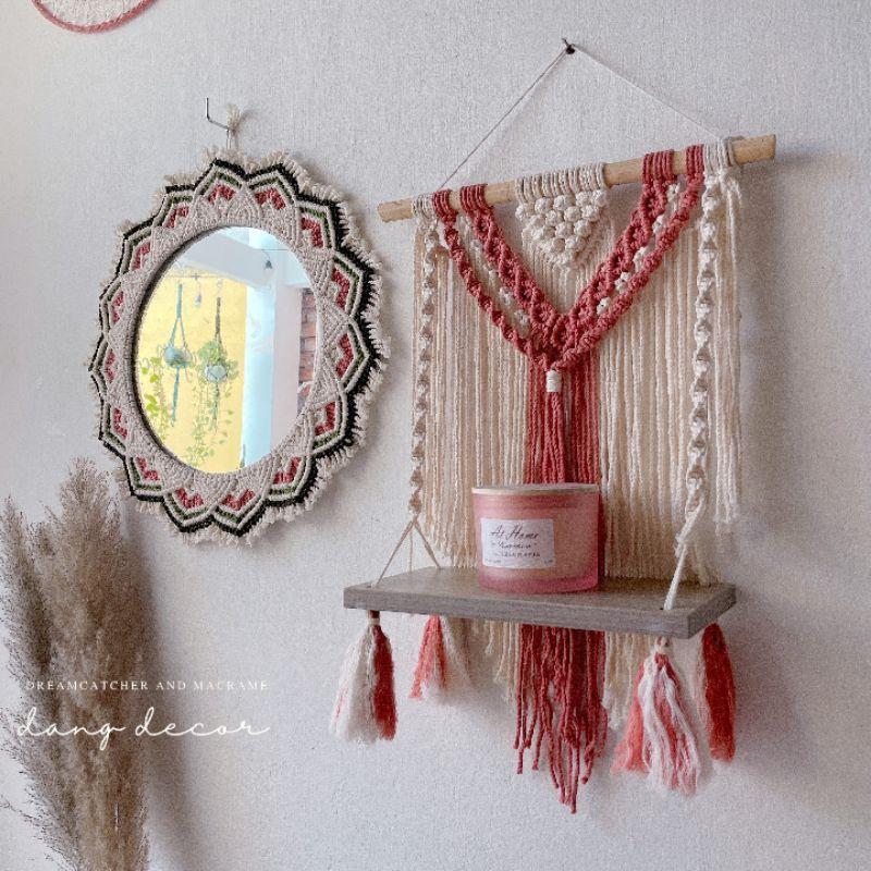 Set gương và kệ trang trí nhà cửa nhiều màu phong cách vintage