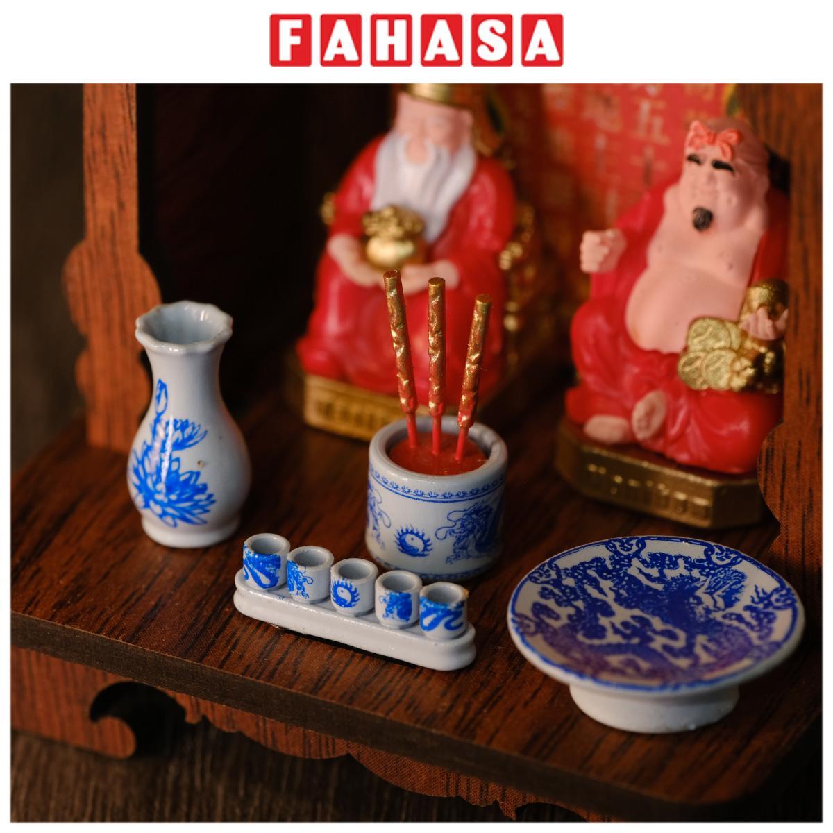 Mô Hình DIY - Bàn Thờ Thần Tài Thổ Địa - Song Long Chầu Nguyệt - Manihum BTN-01