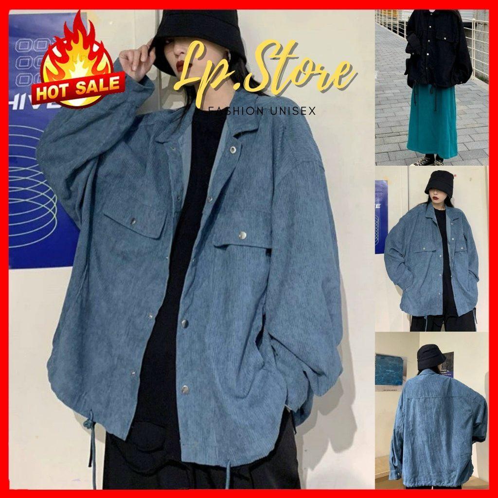 Áo Khoác Bomber Nam Nữ - Áo Khoác Kaki Unisex Trơn Nhung 2 Màu Siêu Hot - LP.STORE