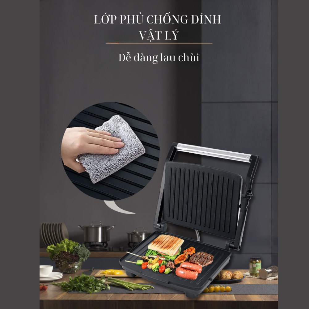 Máy kẹp nướng bánh mì SOKANY SK-202 ép bánh sandwich, rán trứng, nướng thịt CHỐNG DÍNH đa năng dễ dang vệ sinh - HÀNG CHÍNH HÃNG