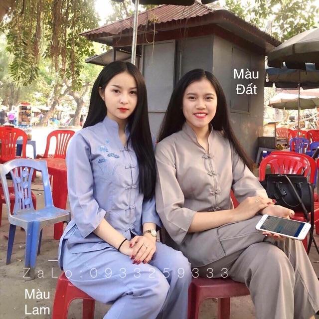 Đồ Lam # Mẫu Cổ Tàu Không Viền # Đồ Bộ Nữ # Quần Áo Nữ