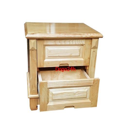 Tủ đầu giường gỗ sồi kiểu 2 ngăn kéo