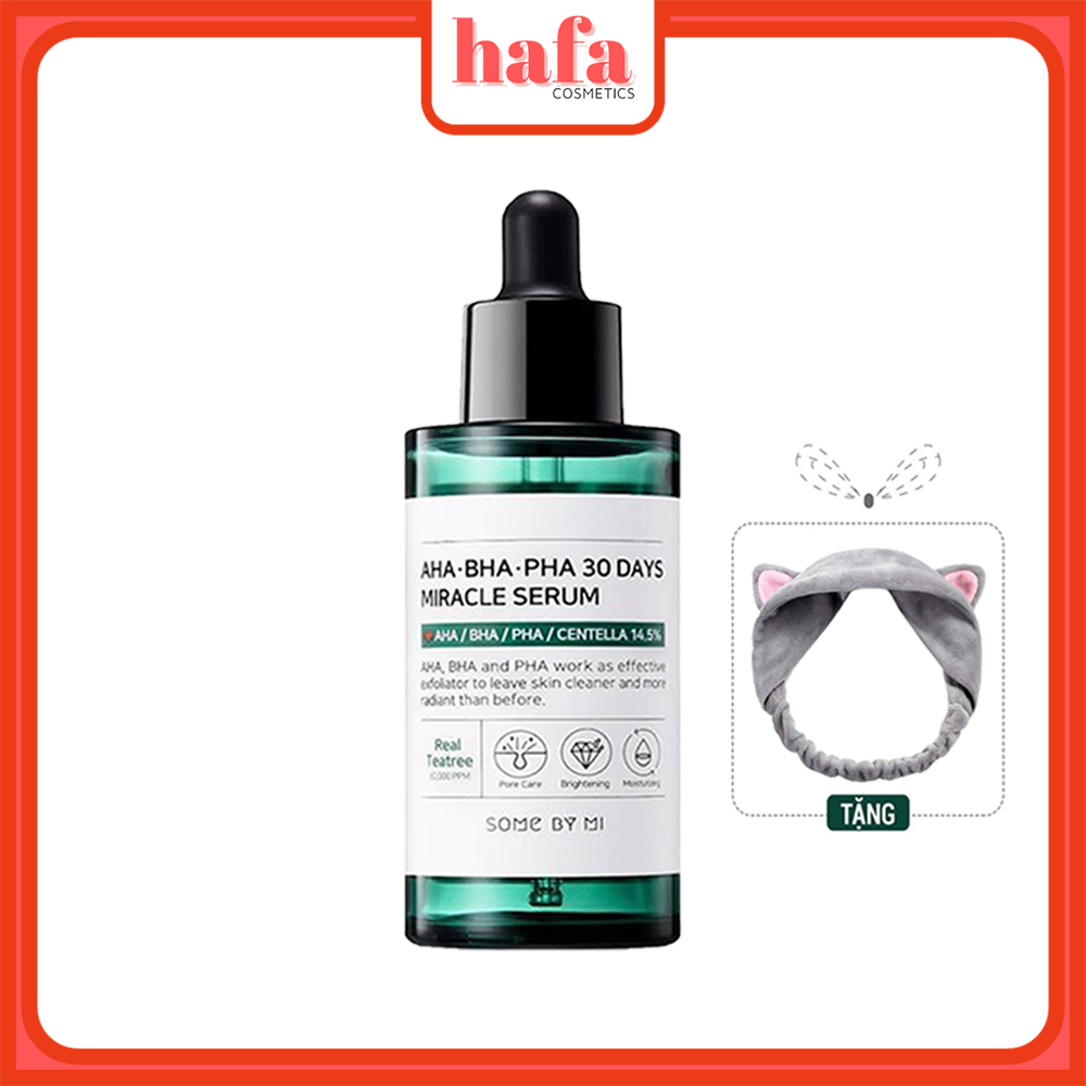 Tinh chất giảm mụn Some By Mi AHA-BHA-PHA 30 Days Miracle Serum 50ml + Tặng Kèm 1 Băng Đô Tai mèo Xinh Xắn ( Màu Ngẫu Nhiên)