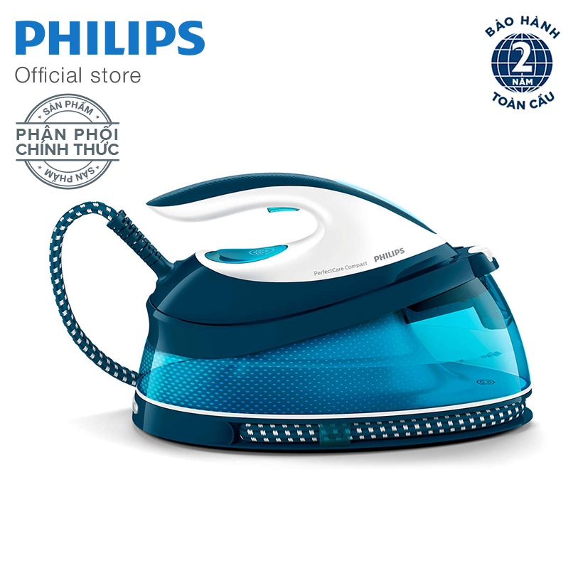 Bàn ủi tạo hơi nước Philips GC7805 (Trắng Xanh) - Hàng chính hãng