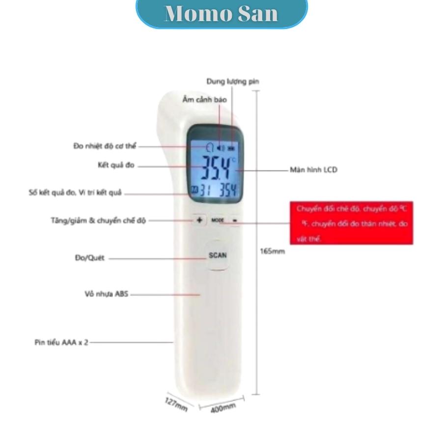 Nhiệt kế điện tử hồng ngoại đo không tiếp xúc có đèn cảnh báo sốt