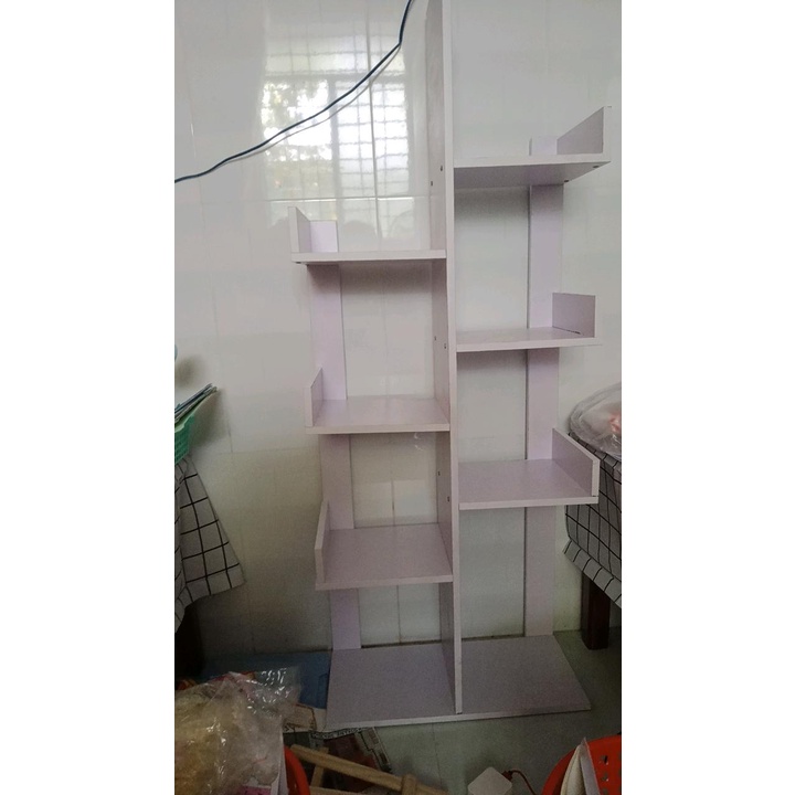 Kệ sách gỗ xương rồng, kệ sách hình cây gỗ MDF cao cấp, chống mối mọt, đựng sách 8 ngăn 50x20x120 ND25
