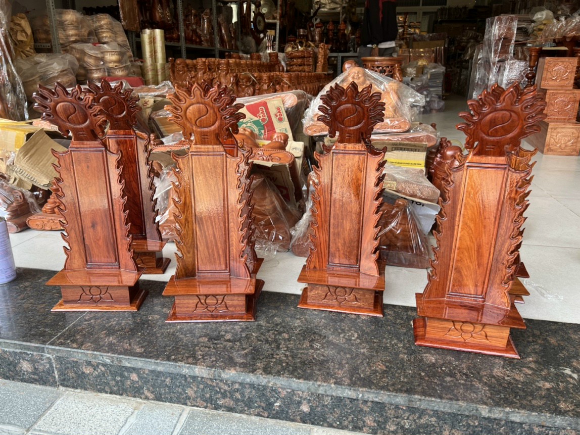 Bài vị thờ gỗ hương mẫu trơn cao 45 cm