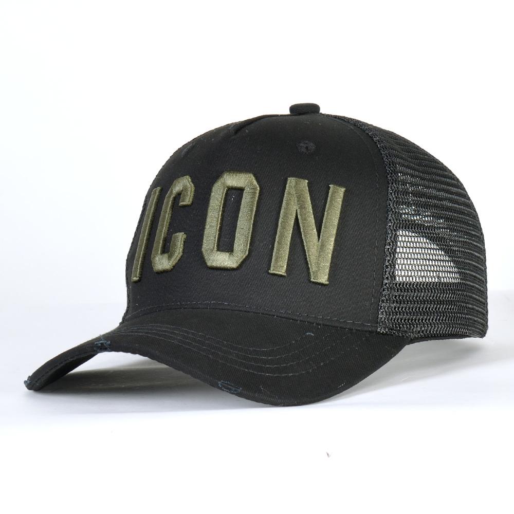 DSQICOND2 DSQ Lưới Mùa Hè Nón Lưỡi Trai Nam Nữ Thêu Biểu Tượng Chữ Bố Nón Hip Hop Trucker Cap Hombre Gorras casquette