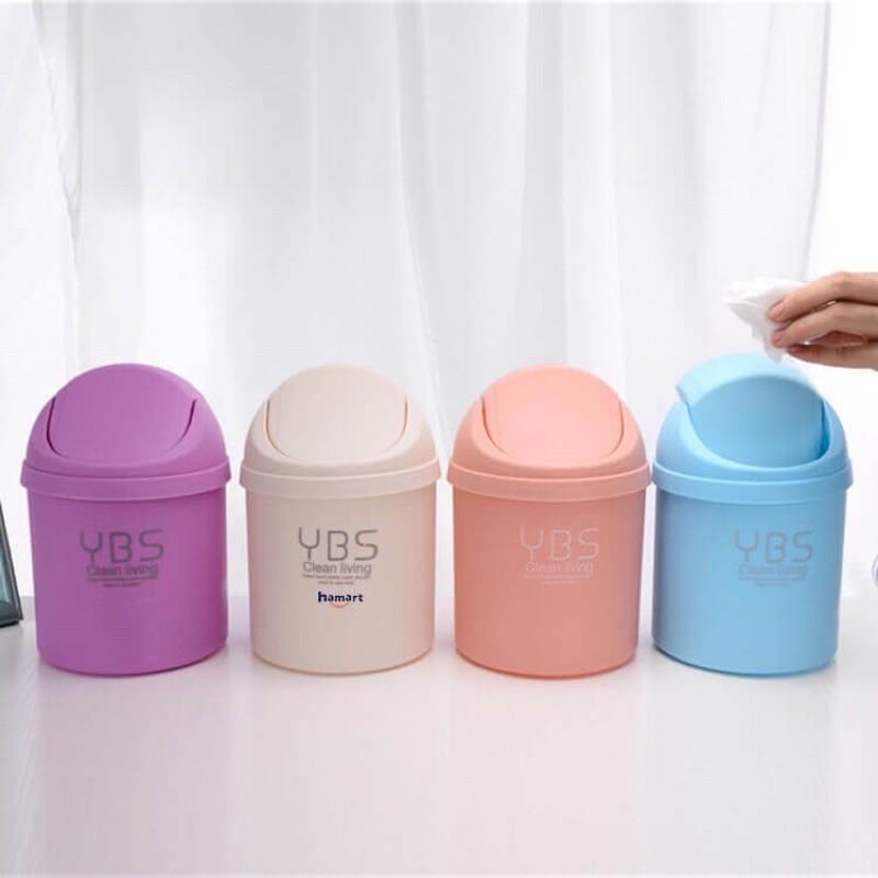 Thùng Rác Mini YBS Style Nhật Bản Để Bàn Văn Phòng Có Nắp Đậy Bằng Nhựa Tiện Lợi