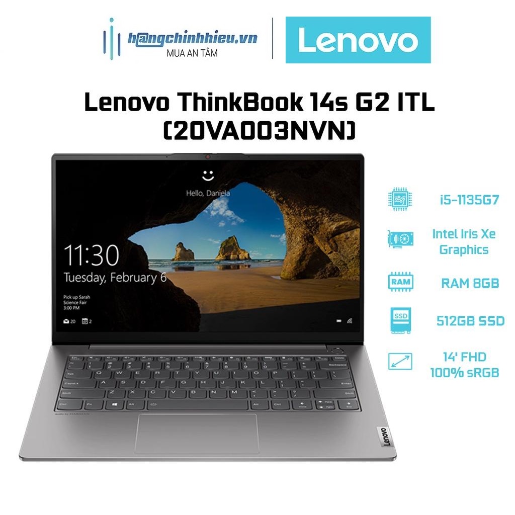 Laptop Lenovo ThinkBook 14s G2 ITL 20VA003NVN (i5-1135G7 | 8GB | 512GB | Intel Iris Xe Graphics | 14' FHD 100% sRGB) Hàng chính hãng