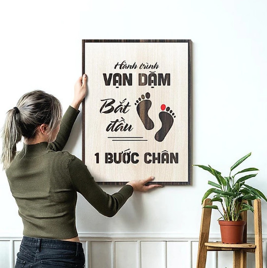 Tranh Gỗ Tạo Động Lực - MS03 – HÀNH TRÌNH VẠN DẶM BẮT ĐẦU BẰNG 1 BƯỚC CHÂN