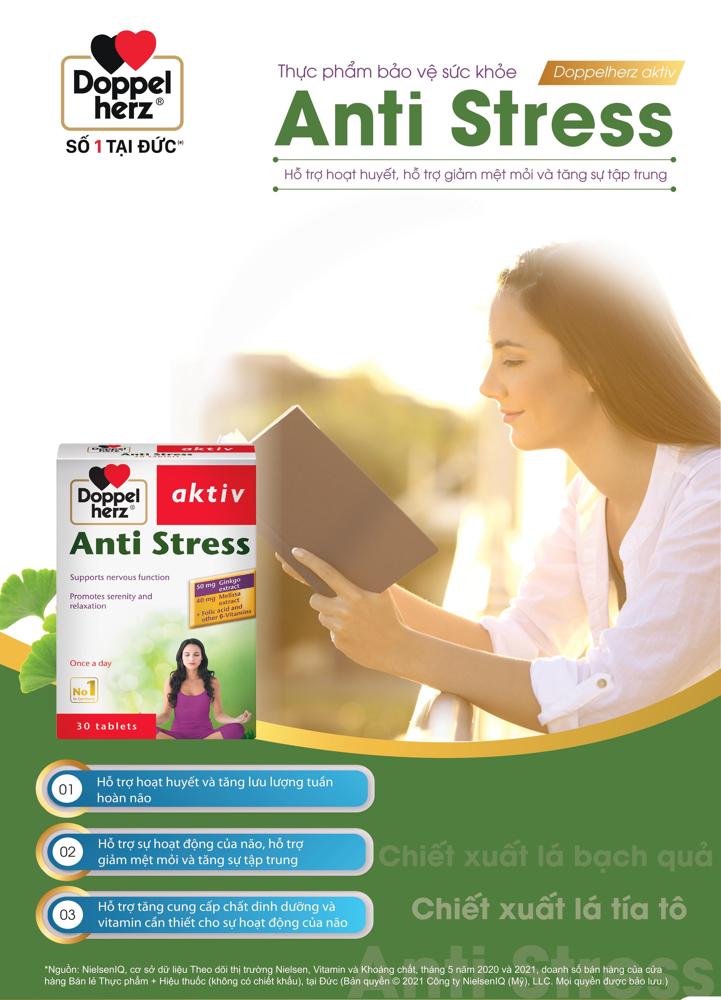 Bộ đôi tăng cường trí lực, giảm căng thẳng mệt mỏi Omega 3 + Folic acid + B6 + B12 và Anti Stress Doppelherz