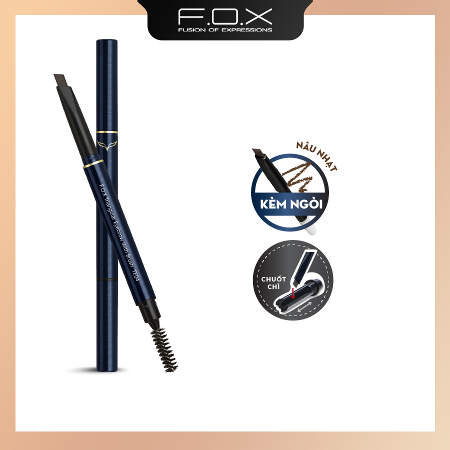 Chì Kẻ Mày FOX  Đầu Tam Giác ( Kèm ngòi ) Triangular Eyebrow With Mascara Brush 0.25g