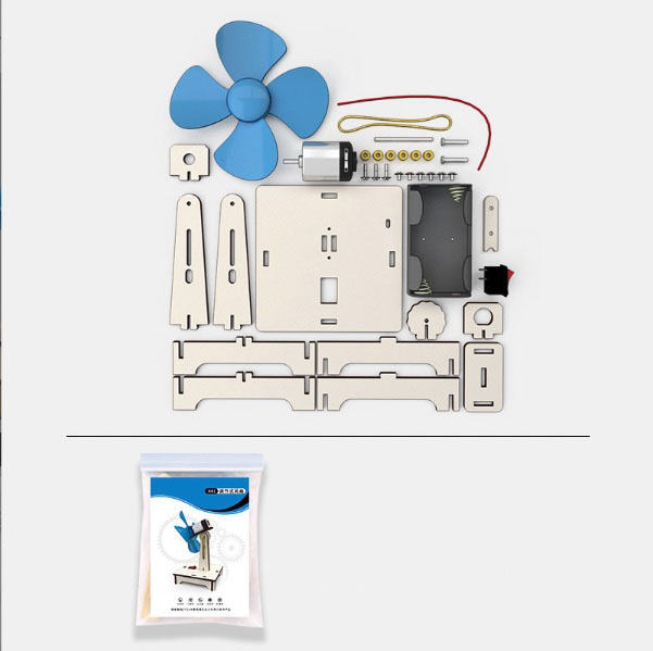 Đồ chơi lắp ráp quạt để bàn DIY WOOD STEAM - FAN MOTOR