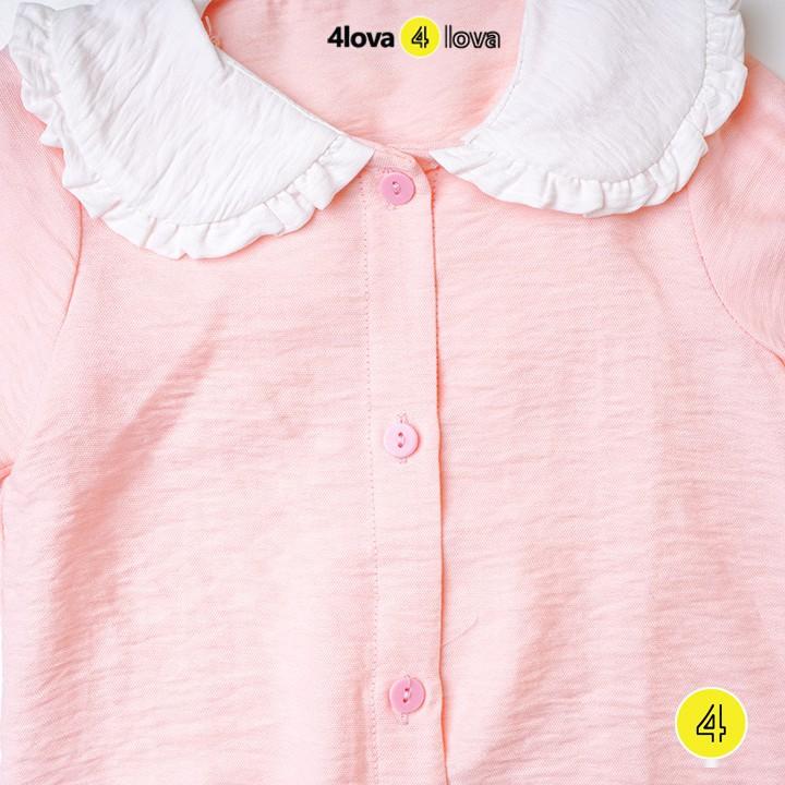 Áo sơ mi dài tay cổ sen 4LOVA cho bé gái kiểu dáng thời trang BG-ASMCS
