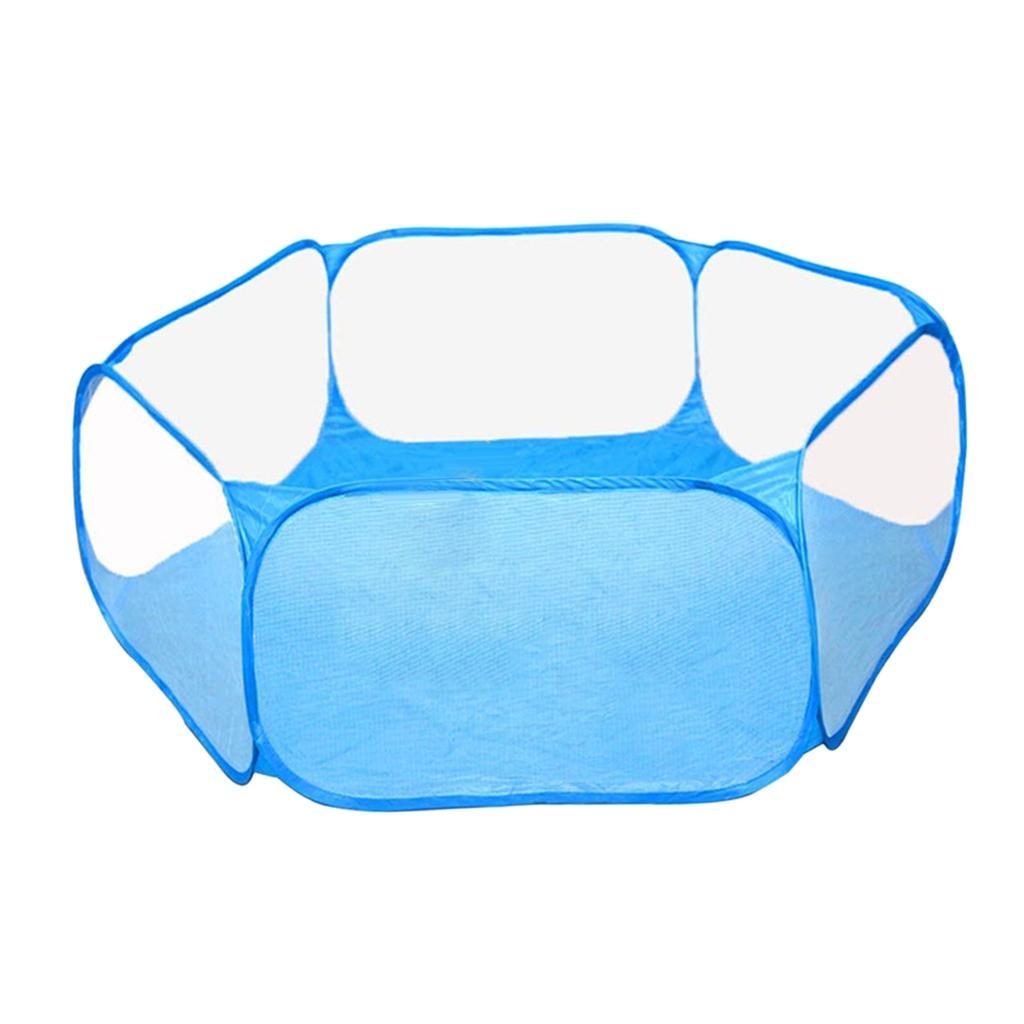 Set of 2 Small Pet Pen Cage f/ Hamster Rabbit Chinchilla Squirrel Black/Blue