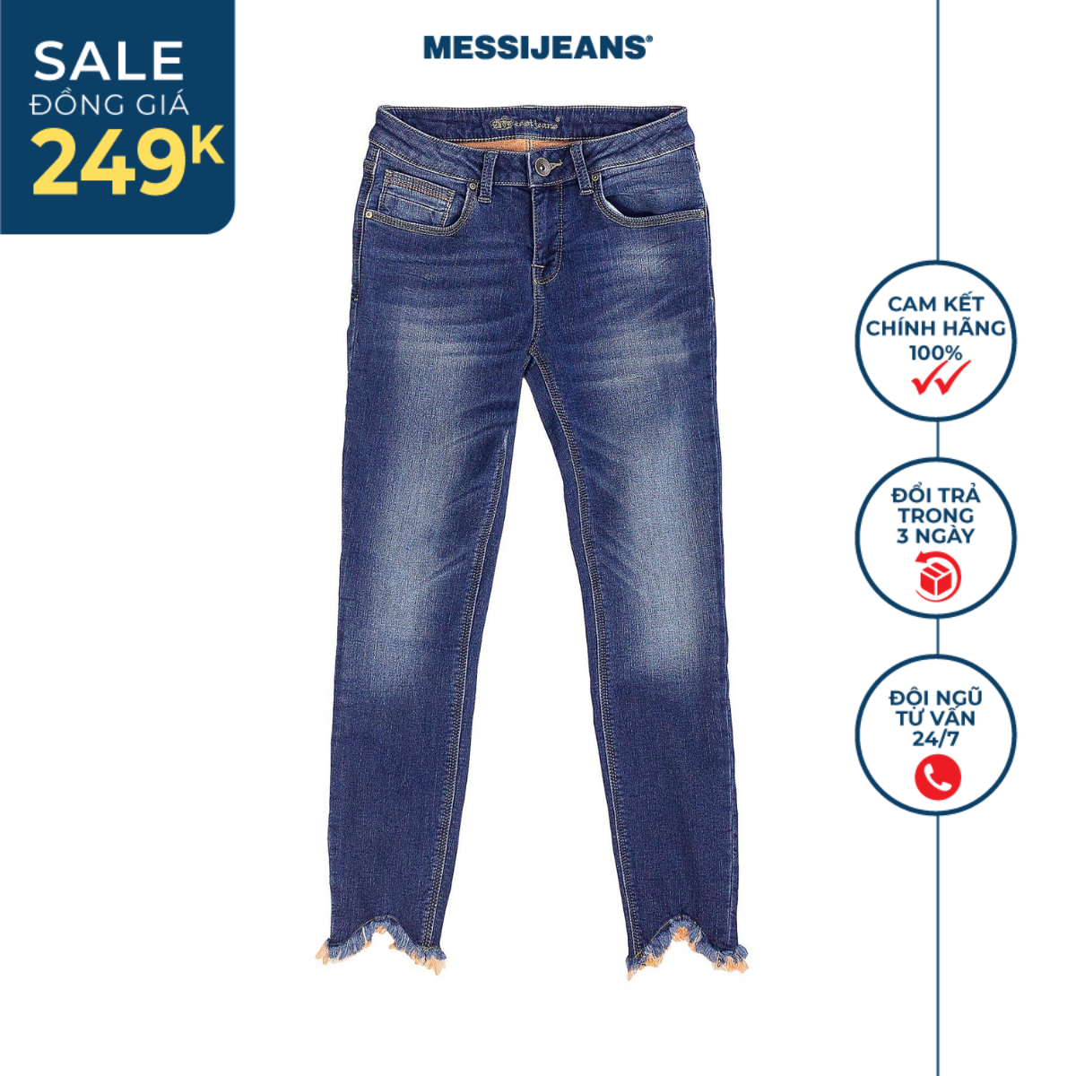 Quần jean nữ dài tua rua MESSI SJW-768 (Skinny)