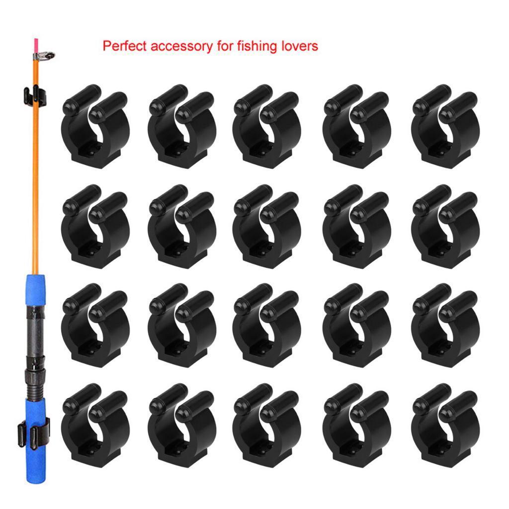 20x Pool  Fishing Rod Clips Clamps Storage Rack Billiards  Holder 17mm