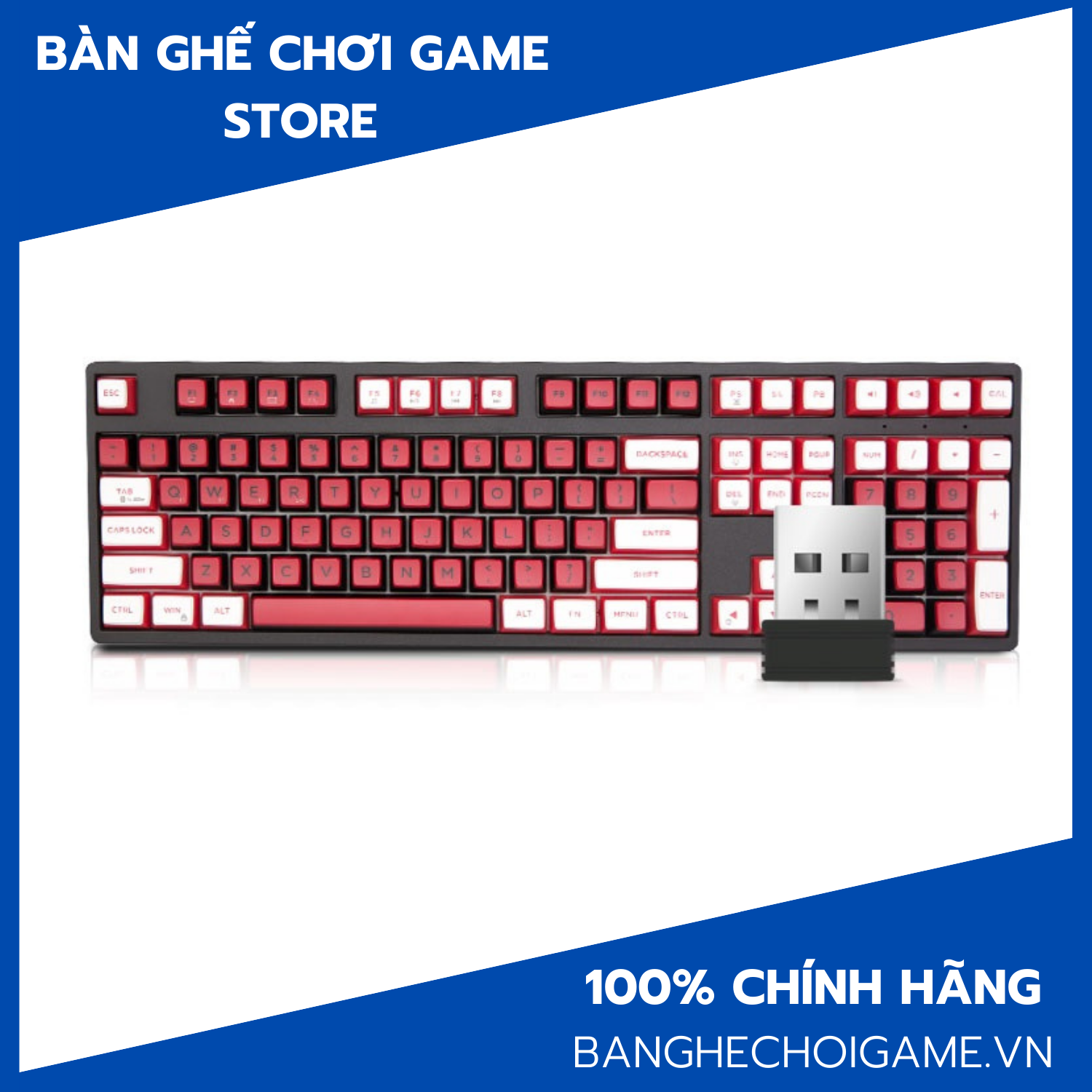 Bàn phím cơ không dây Newmen GM1080 Pudding 3 mode - Hàng chính hãng