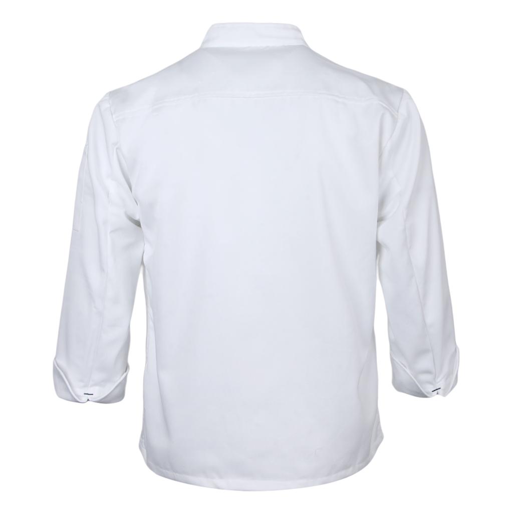 Unisex Single Breasted Cook Suit Long-sleeve Clothes Chef Uniform Chef Coats