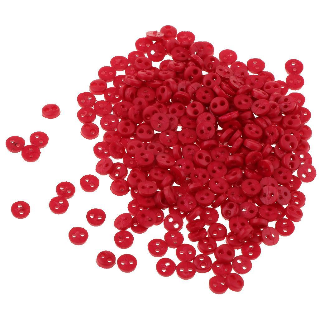 Set of 300pcs  Tiny  Figures Doll Clothes  Red 4mm