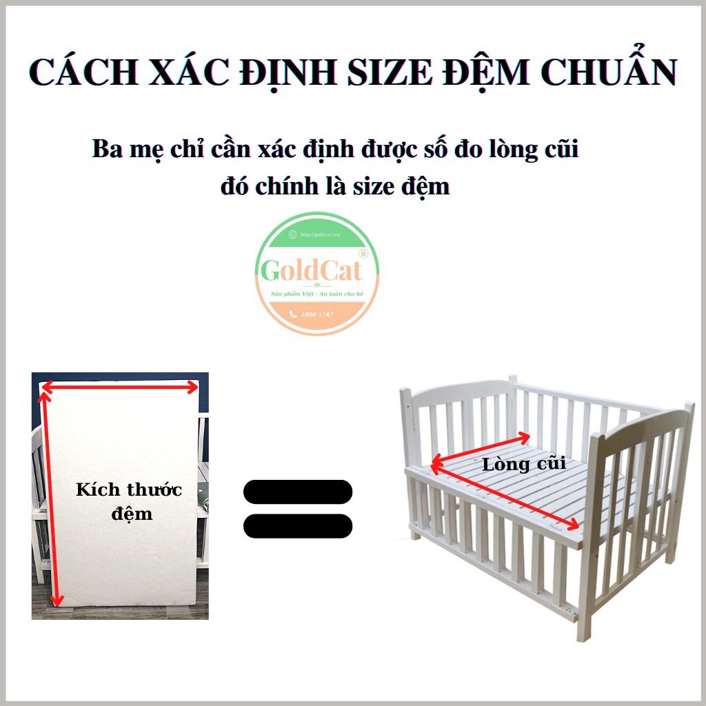 Đệm Cũi Cho Bé GOLDCAT Cắt May Theo Yêu Cầu, Chất Liệu Bông Ép, Độ Dày Tiêu Chuẩn 5cm, Thoáng Khí, Đàn Hồi Tốt