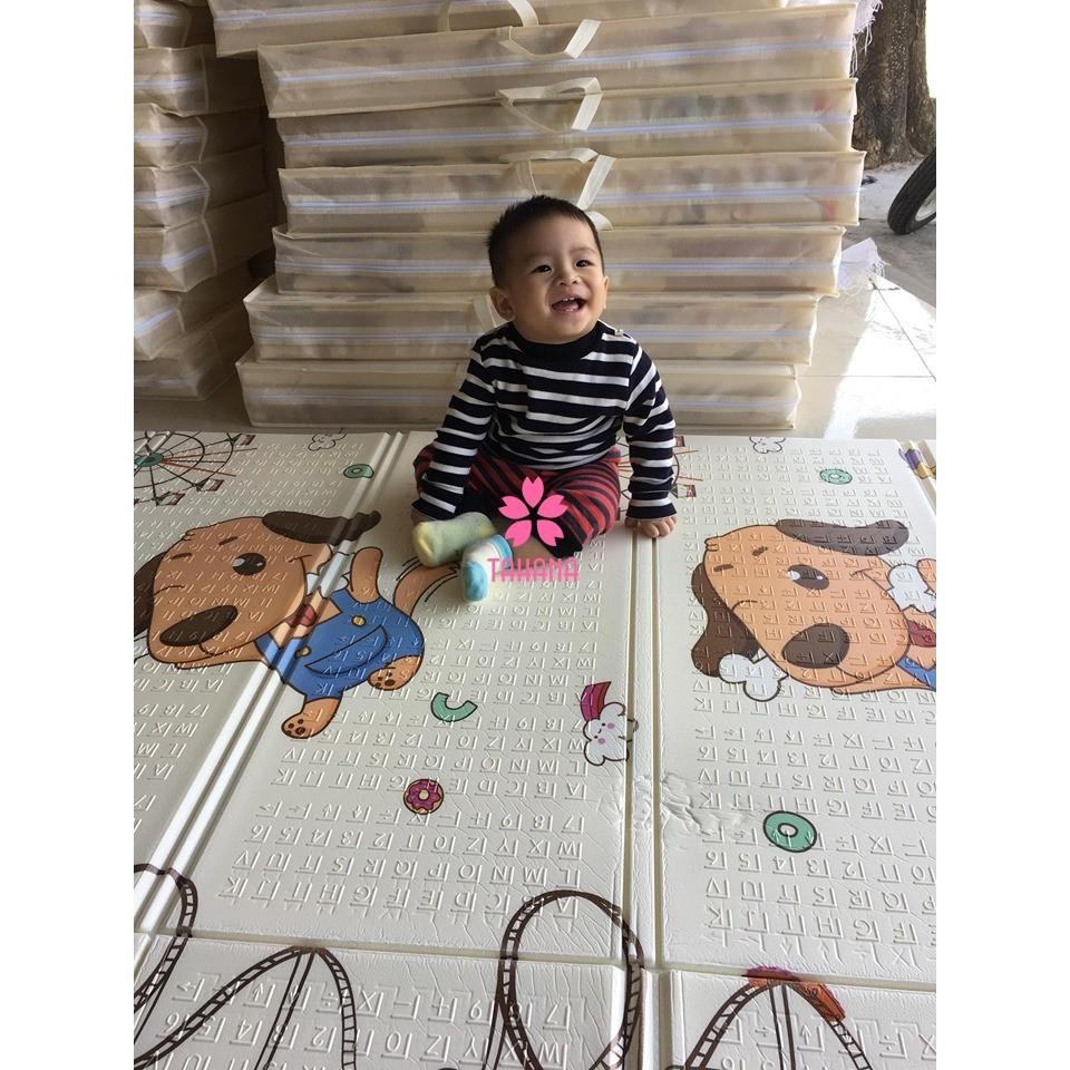 Thảm xốp xpe trải sàn cho bé, chiếu gấp gọn 2 mặt, tấm lót chống thấm cho bé tập bò kích thước 1m8 2m LOẠI 1