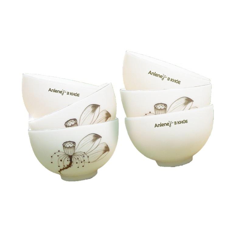 Bộ 5 chén ăn cơm loại lớn 11cm in hoa ngẫu nhiên cao cấp
