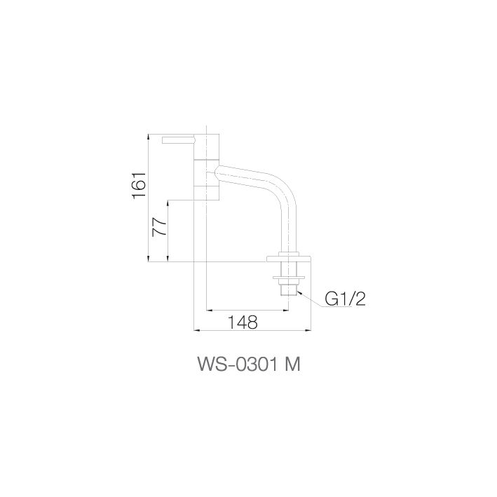 Vòi chậu lạnh dạng thấp - WS-0301M - INOX SUS 304